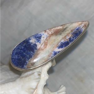 SALE 🐚 Sodalite handcrafted Natural Gemstone teardrop Ring